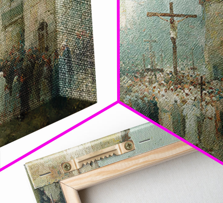 Angelic Assembly | Framed Canvas Print | Christian Art Print | Christian Wall Art | Christian Painting | Christmas Wall Art