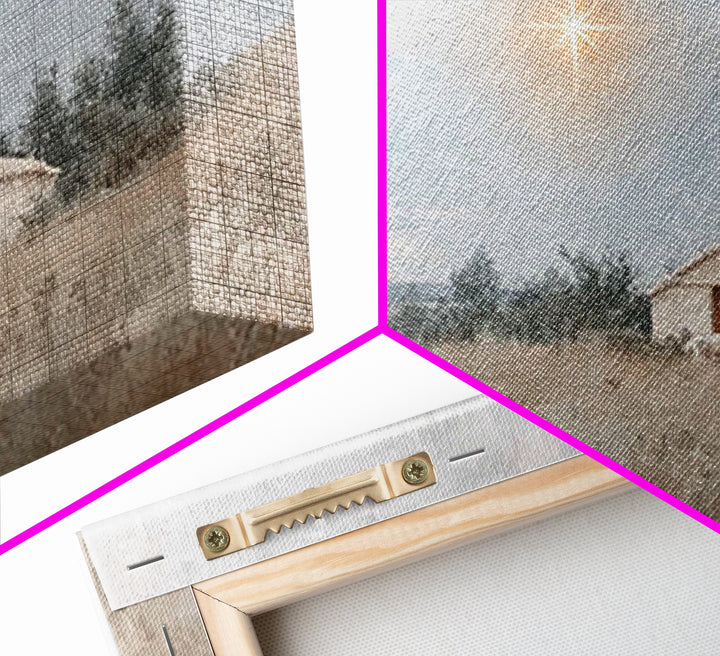 Radiant Snow Chapel, Framed Canvas Print, Christian Wall Art, Framed Christmas Art, Christian Art Painting, Christmas Canvas Wall Art