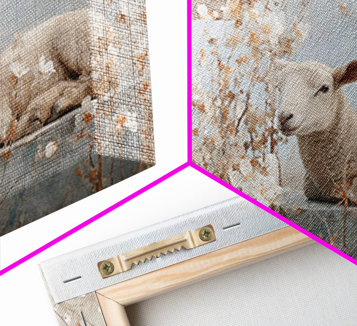 Graceful Blooming Lamb | Framed Canvas Print | Christian Art Canvas | Christian Wall Art | Christian Painting | Subtle Christian Art | Chri