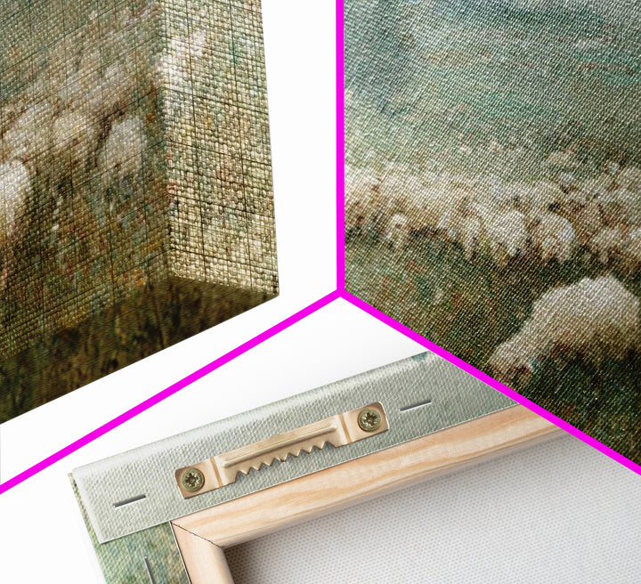 Shepherds Of Grace – Framed Canvas Print – Christian Wall Art – Jesus Painting – Christian Christmas Art – Pastoral Scenery – Christian Art