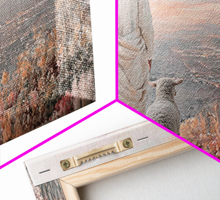 Shepherd Of Dawn – Framed Canvas Print – Large Jesus Painting – Christian Wall Art – Christian Art Gift – Modern Christian Painting