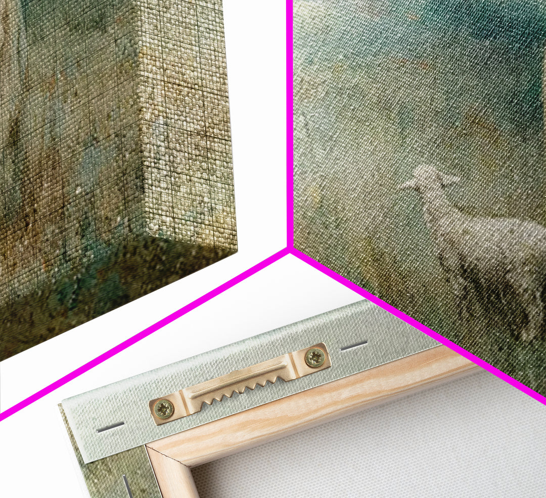 Twilight Shepherd Peace – Framed Canvas Print – Christian Decorations – Large Christian Painting – Subtle Christian Paintings – Christian A