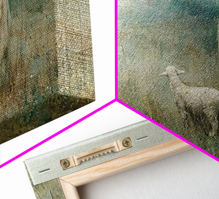Twilight Shepherd Peace – Framed Canvas Print – Christian Decorations – Large Christian Painting – Subtle Christian Paintings – Christian A