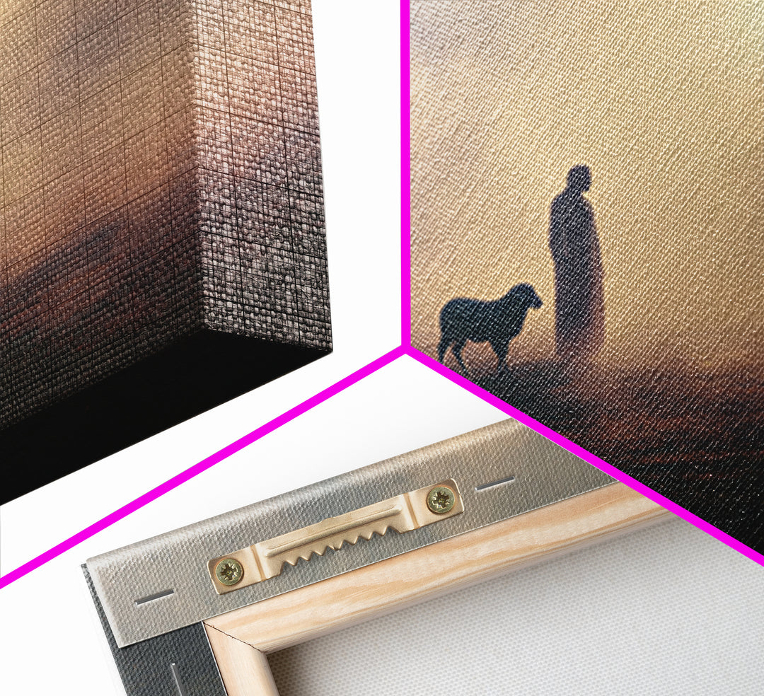 Quiet Path Devotion – Framed Canvas Print – Jesus Wall Art – Modern Christian Art – Christian Art Gift – Pastoral Scenery