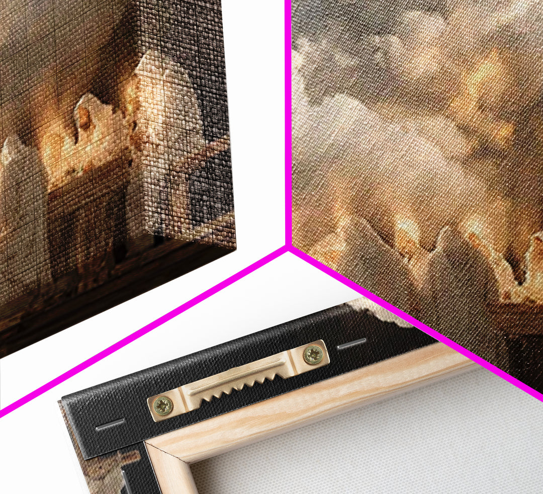 Last Supper Radiance – Framed Canvas Print – Christian Art Canvas – Jesus Wall Art – Christian Decor For Home – Unique Christian Art – Chri