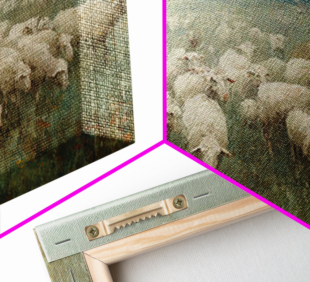 Pasture Of Mercy – Framed Canvas Print – Jesus Painting – Christian Wall Art – Christian Art Canvas – Vintage Christian Art – Christian Gif