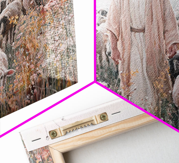 Blossoms Of The Shepherd | Framed Canvas Print | Christian Art Canvas | Jesus Painting | Christian Wall Art | Unique Christian Art | Christ