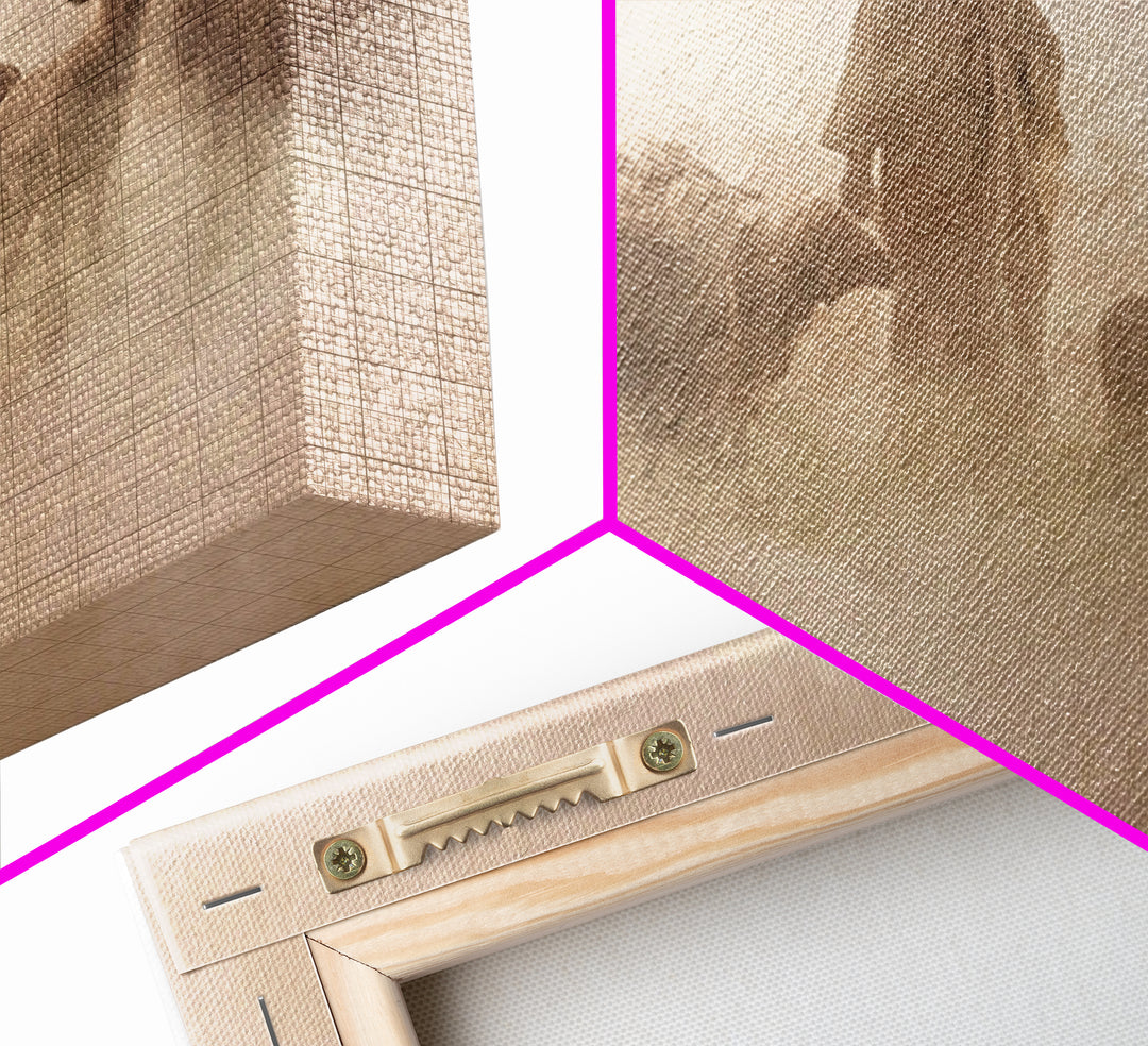 Shepherd In The Haze – Framed Canvas Print – Christian Paintings – Jesus Wall Art – Christian Art Canvas – Christian Decoration – Subtle Ch