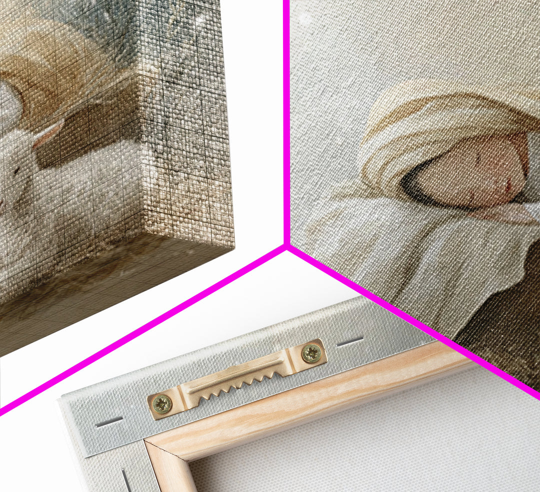 Heavenly Manger – Framed Canvas Print – Christian Wall Art – Christian Art Canvas – Jesus Painting – Christmas Wall Art – Christian Art
