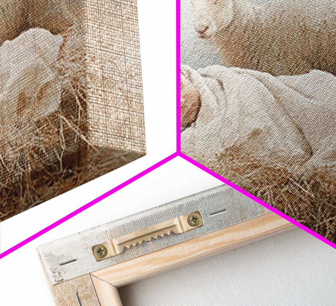Lamb of Light – Framed Canvas Print – Christian Art – Christmas Wall Art – Christian Art Canvas – Christian Wall Art – Jesus Painting