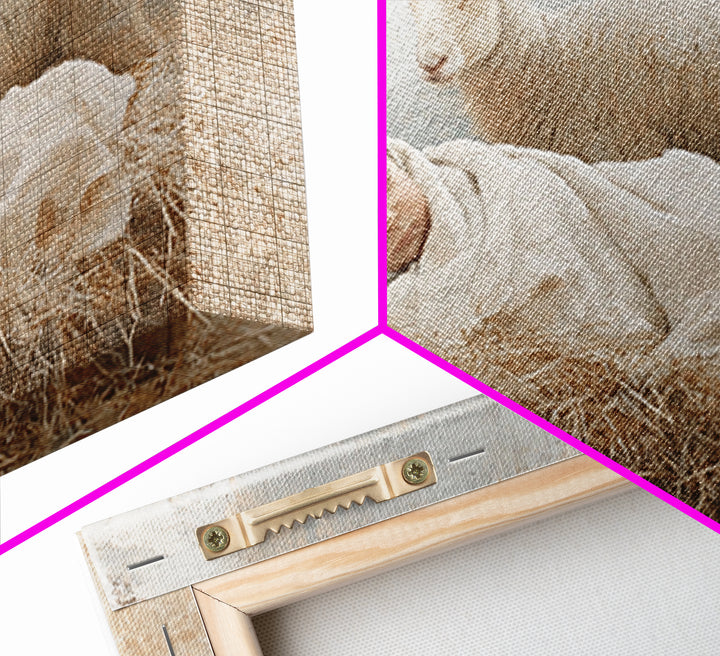 Lamb of Light – Framed Canvas Print – Christian Art – Christmas Wall Art – Christian Art Canvas – Christian Wall Art – Jesus Painting