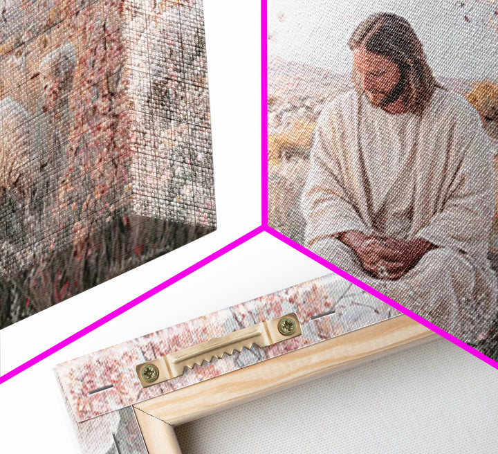 Field Of Gentle Grace, Framed Canvas Print, Christian Wall Art, Jesus Painting, Christian Art Canvas, Subtle Christian Paintings, Christian