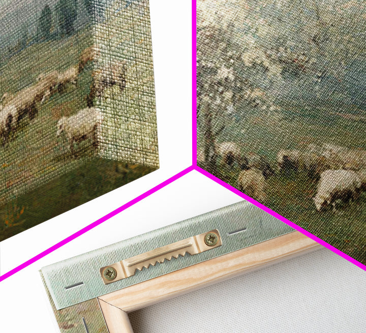 Springtime Shepherd Joy | Framed Canvas Print | Christian Art Canvas | Christian Wall Art | Vintage Christian Art | Christian Gift Ideas |