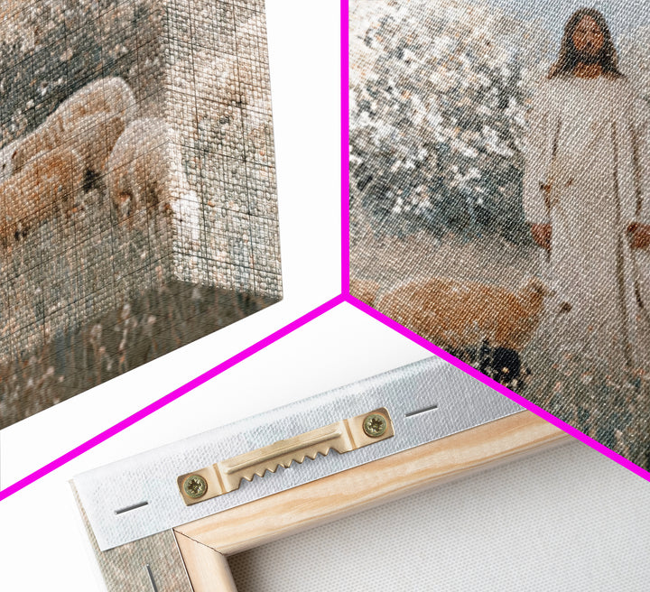 Blooming Shepherd Peace | Framed Canvas Print | Christian Wall Art | Christian Art Canvas | Minimalist Christian Art | Christian Painting |