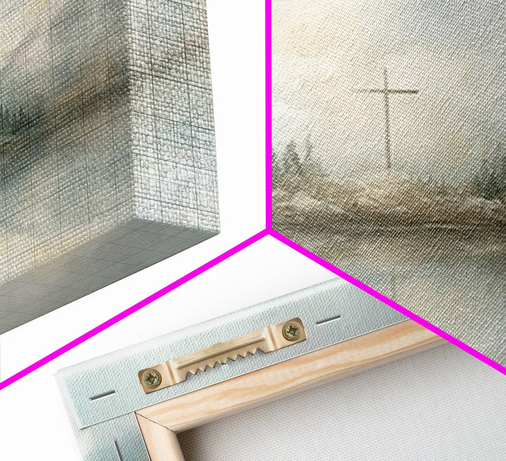 Misty Faith Chapel | Framed Canvas Print | Christian Wall Art | Subtle Christian Art | Vintage Christian Art | Christmas Art Prints | Chris