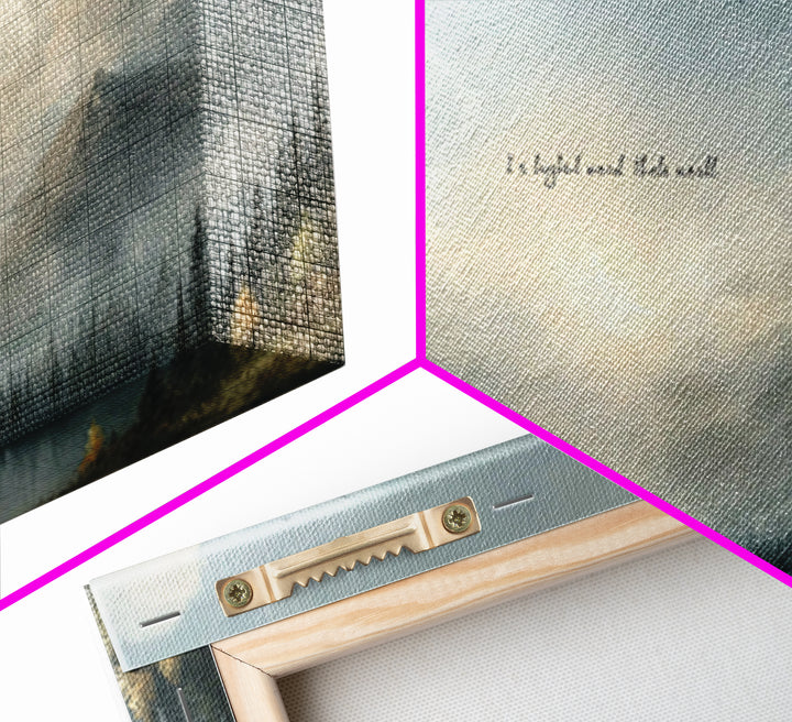 Sacred Mountain Peace – Framed Canvas Print – Christian Wall Art – Christian Art Canvas – Minimalist Christian Art – Christian Decor – Chri