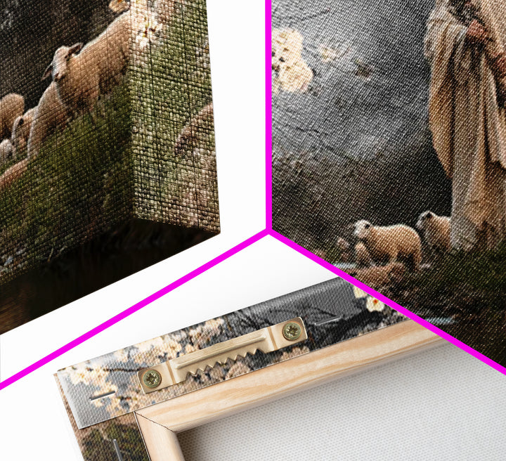 The Good Shepherd – Framed Canvas Print – Jesus Painting – Christian Wall Art – Christian Art Canvas – Christian Gift Ideas – Christian Dec