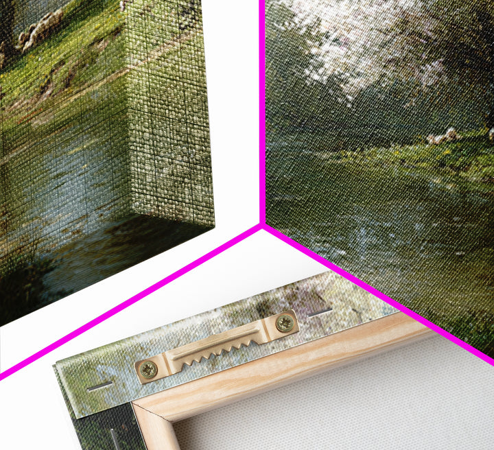 Spring Pasture Peace – Framed Canvas Print – Christian Wall Art – Christian Art Canvas – Pastoral Scenery – Christian Painting – Christian