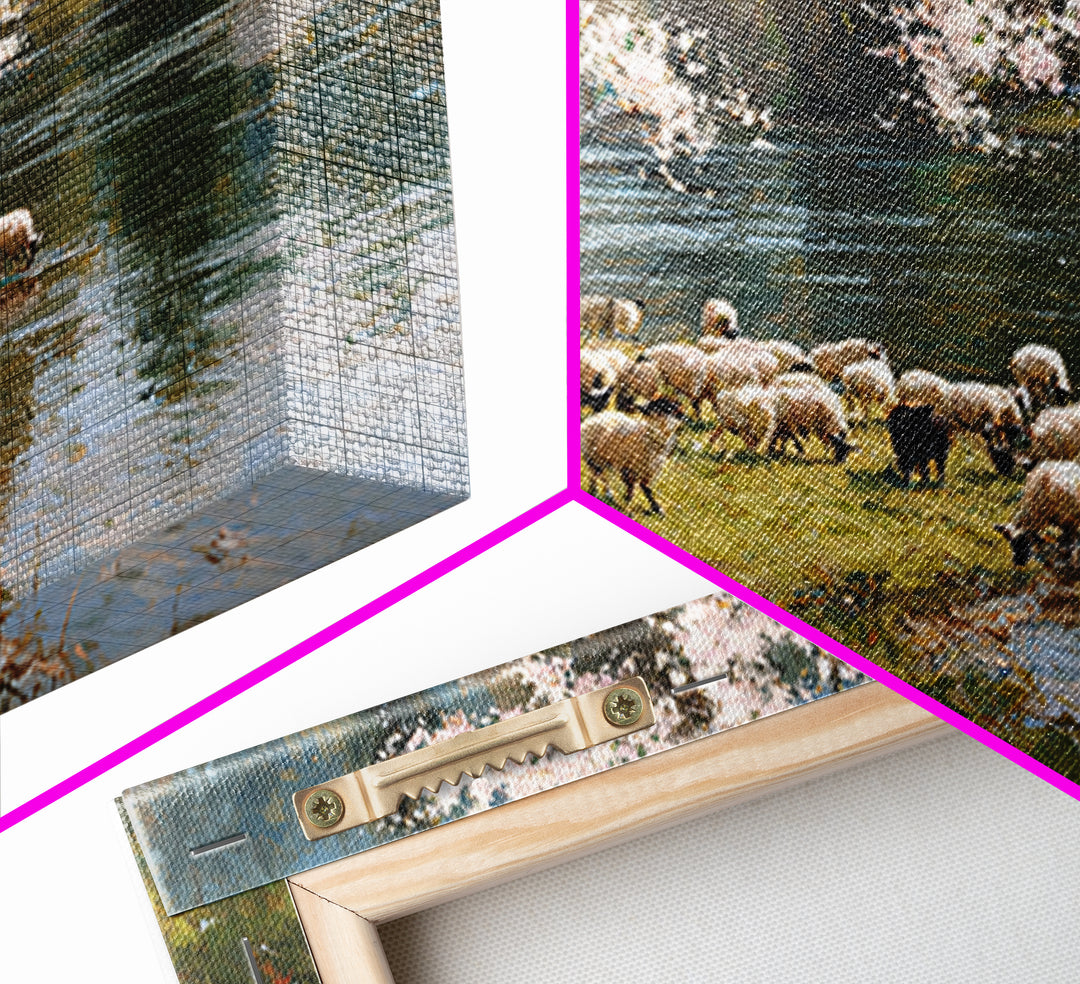Spring Shepherd Light | Framed Canvas Print | Christian Wall Art | Christian Art Canvas | Pastoral Scenery | Christian Art Work | Christian