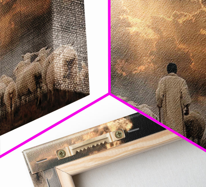 Shepherd’s Calling – Framed Canvas Print – Christian Wall Art – Jesus Painting – Christian Art Canvas – Christian Gift – Moody Christian Ar
