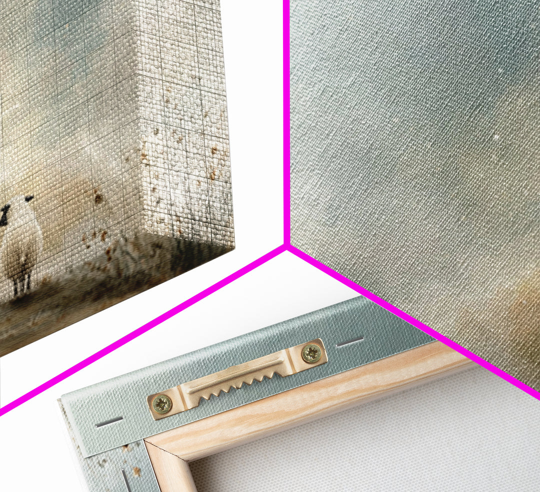 Starward Lamb Journey – Framed Canvas Print – Christian Wall Art – Christian Christmas Art – Christian Art Canvas – Jesus Painting – Modern