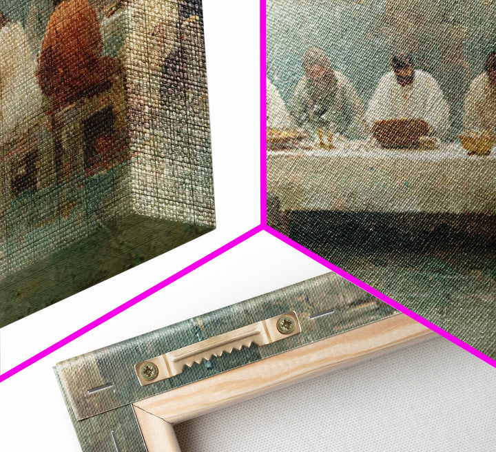 Starlit Holy Banquet | Framed Canvas Print | Christian Wall Art | Christian Art Canvas | Jesus Painting | Modern Christian Art | Christmas