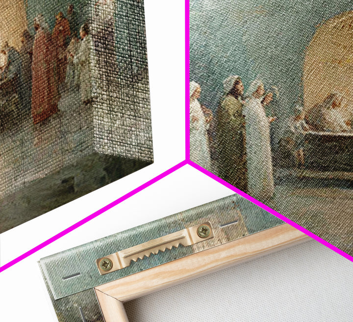 Bethlehem Gathering, Framed Canvas Print, Christian Wall Art, Christian Christmas Art, Christmas Art, Christian Art Canvas, Christian Decor