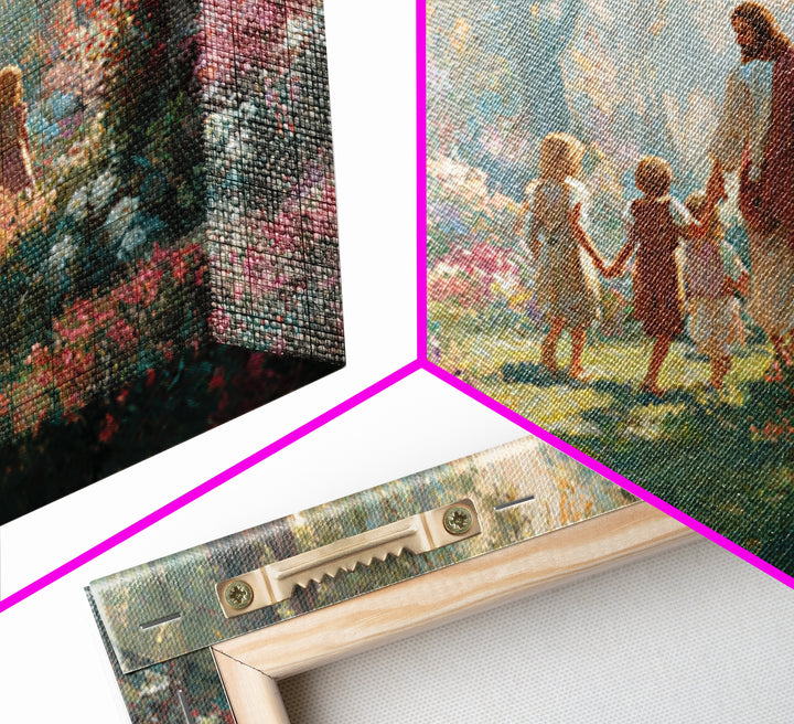 Radiant Garden Grace – Framed Canvas Print – Christian Art Canvas – Jesus Painting – Christian Decorations – Modern Christian Art – Christi