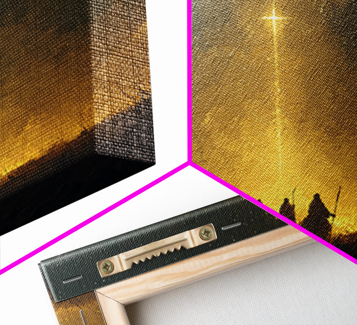 Guiding Star Path – Framed Canvas Print – Christmas Art Prints – Christian Art Canvas – Christian Christmas Decor – Modern Christmas Art –