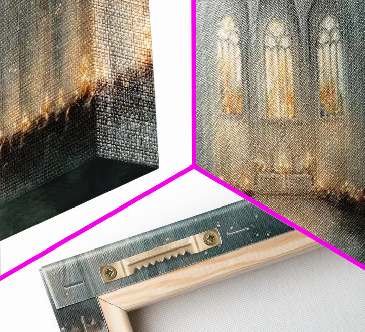 Cathedral Reflections – Framed Canvas Print – Christian Christmas Art – Christian Art Work – Christmas Canvas Wall Art – Modern Christian A