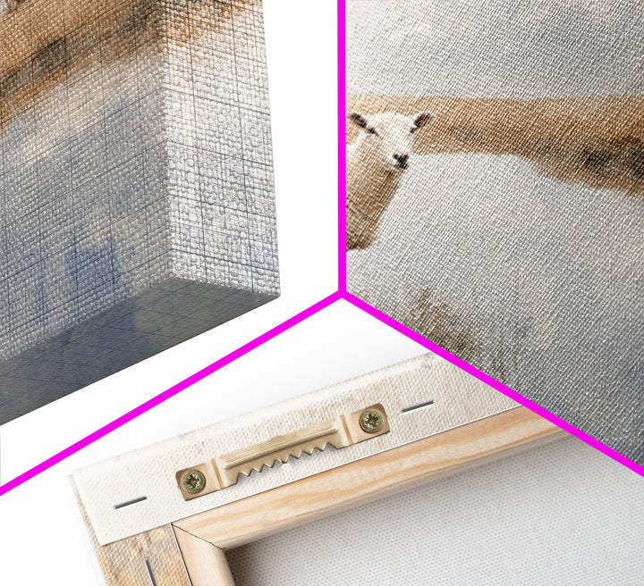 Quiet Shepherd Lamb - Framed Canvas Print - Christian Wall Art - Christian Art Canvas - Christian Painting - Subtle Christian Art