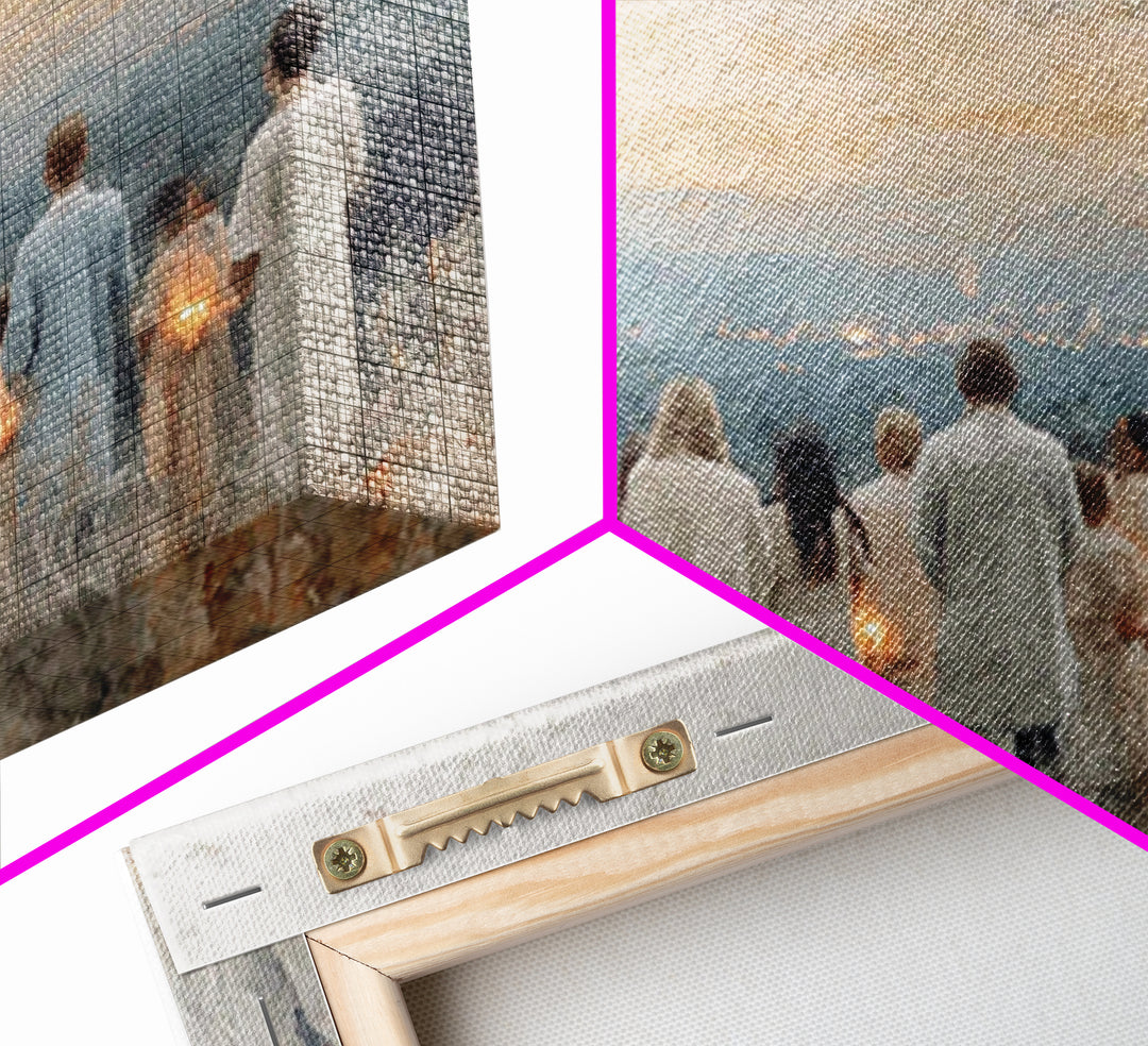 Dawn Assembly – Framed Canvas Print – Christian Wall Art – Christian Art Canvas – Christian Christmas Art – Christmas Art – Christian Paint