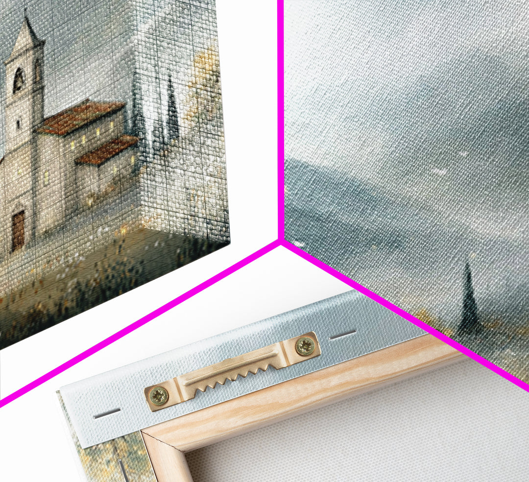 Chapel In The Mist | Framed Canvas Print | Christian Wall Art | Christian Art Canvas | Christian Art Print | Christian Gift
