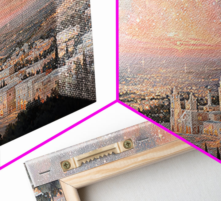 Bethlehem Starrise, Framed Canvas Print, Christian Wall Art, Christian Christmas Art, Christian Art Canvas, Christmas Art