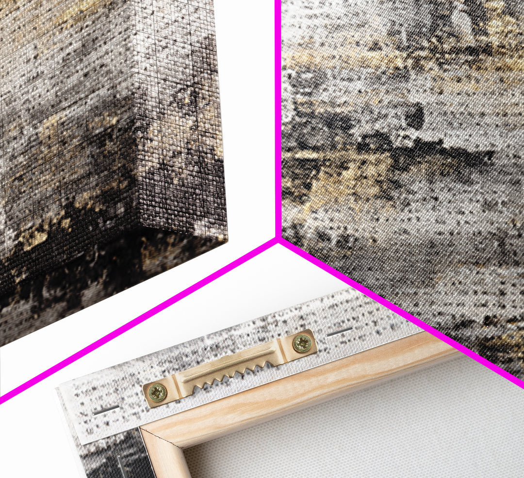 Expressive Musical Rhythm Painted as Ink Strokes Framed Canvas Print, Calligraphy Art, Art, Living Room Decor, Fine Art, Script, CAL-1x1-48