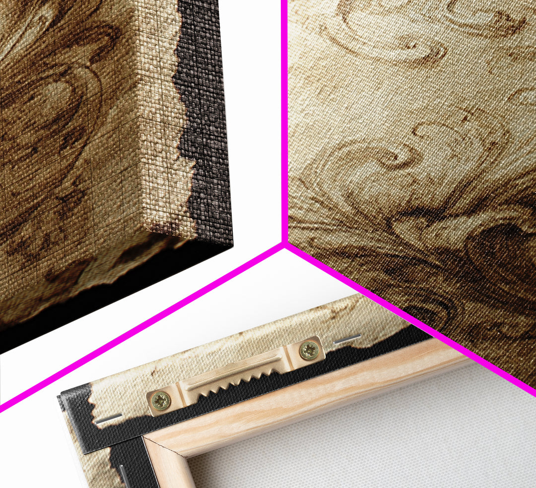 Baroque Scrollwork Made from Looping Pen Strokes Canvas Print, Calligraphy Art, Gallery Decor, Living Room Decor, Script, CAL-2x3-92