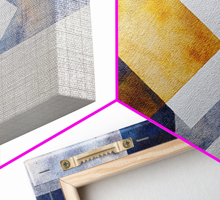 Asymmetric Squares with Crisp Modern Edges Canvas Print, Color Block Art, Whimsical Art, Living Room Decor, Oil Painting, CBA-3x2-61