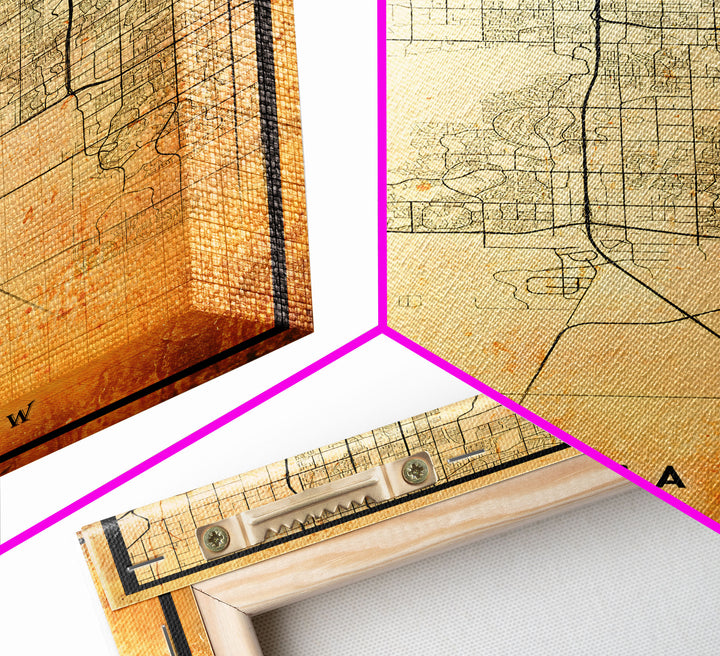 Mesa Arizona United States map print poster or Framed canvas | Arizona United States road map print poster canvas, distressed map art