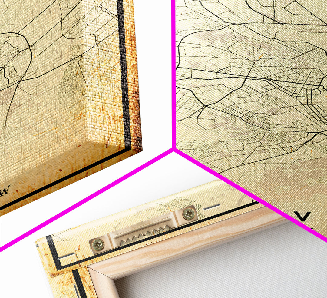 Old Kyiv Ukraine City Map Wall Art Canvas Print, Vintage Style Kyiv Map, Framed Wall Art, Cool Kyiv Ukraine Wall Art, Office Art