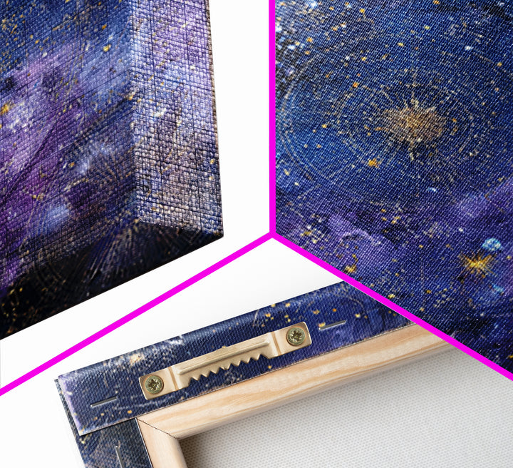 Blue Star Map Canvas Print, Celestial Art, Boho Wall Decor, Living Room Decor, Oil Painting, Celestial, Boho Art, Space Art, CEL-1x1-22
