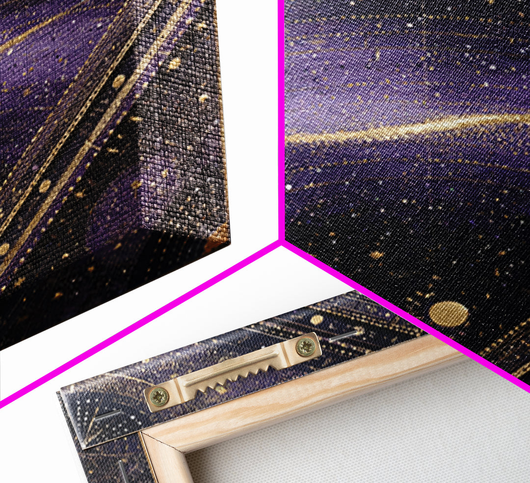 Dreamlike Comet Crossing a Violet Sky Canvas Print, Celestial Art, Whimsical Art, Living Room Decor, Fine Art, Celestial, CEL-1x1-60