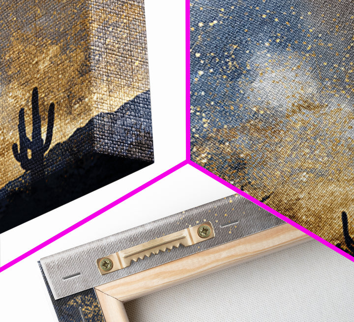 Starry Desert Sky Framed Canvas Print, Celestial Art, Neutral Decor, Living Room Decor, Oil Painting, Celestial, Wall Art, CEL-1x1-83