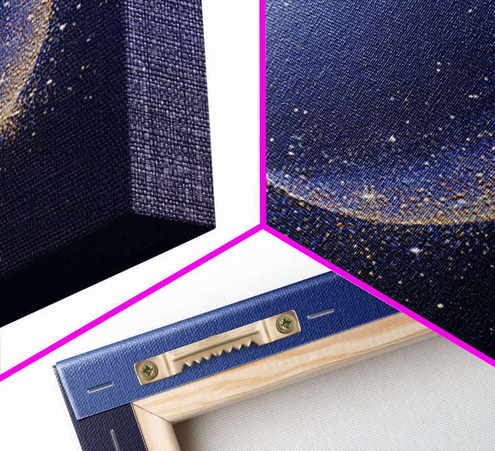 Crescent Moon Cradling a Cluster of Stars Canvas Print, Celestial Art, Luxury Decor, Living Room Decor, Oil Painting, Celestial, CEL-1x1-97