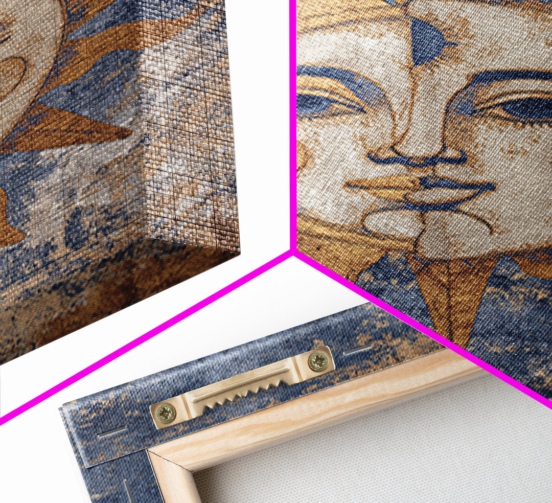 Sun and Moon Faces Framed Canvas Print, Celestial Art, Luxury Decor, Living Room Decor, Oil Painting, Celestial, Digital Print, CEL-2x3-34