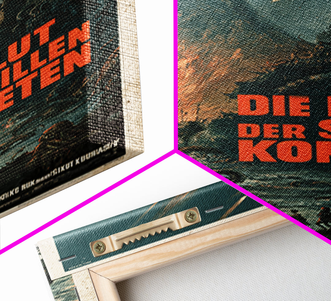 The Tide Of Silent Comets, German Language Horror Movie Poster, 1960s Horror Art, Lovecraftian Horror Poster, Framed Canvas Print