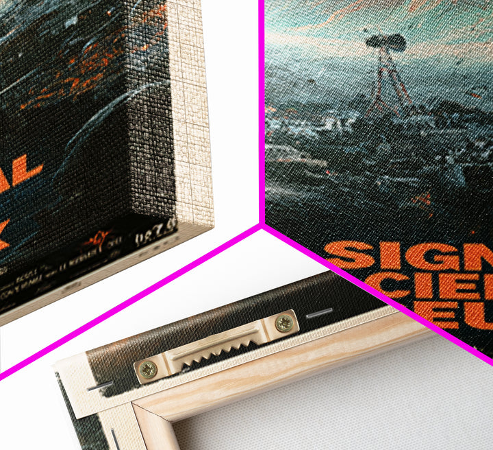 The Signal Of The Hollow Sky, French Language Horror Movie Poster, 1960s Horror Art, Lovecraftian Horror Poster, Framed Canvas Print