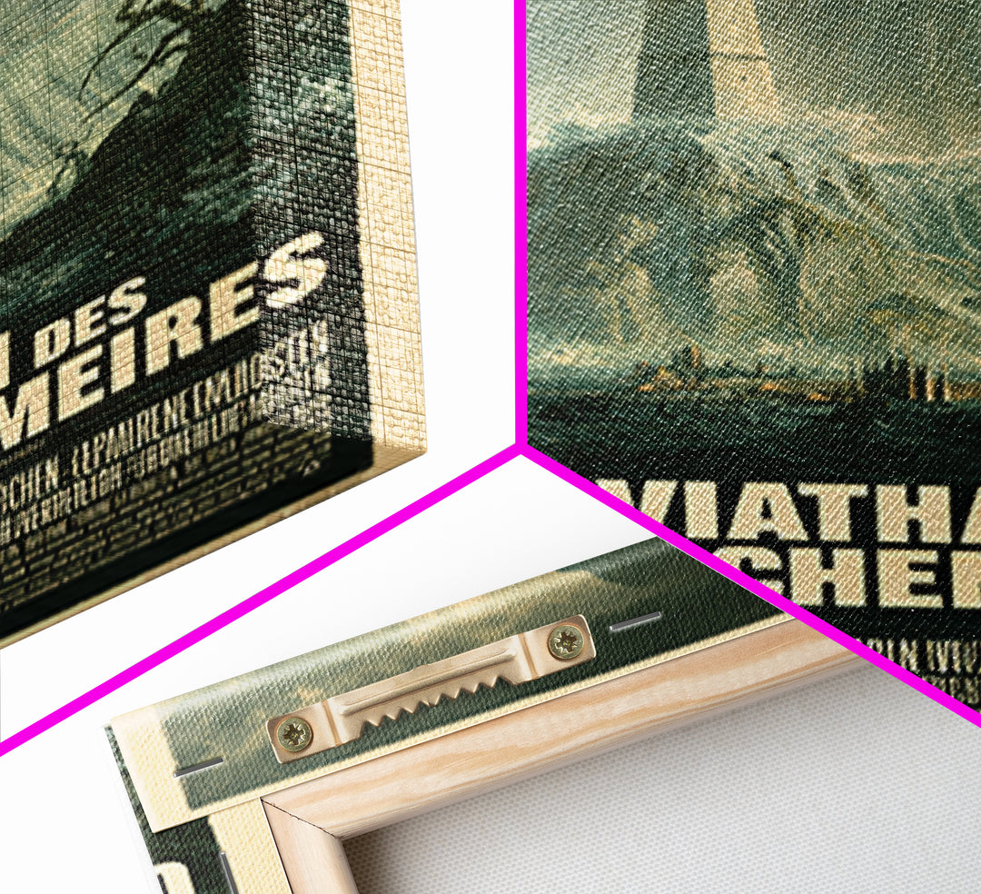 The Leviathan Of The Eldritch Sea, German Language Horror Movie Poster, 1960s Horror Art, Gothic Cinema Wall Art, Framed Canvas Print