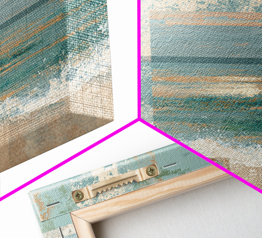 Abstract Seafoam Patterns Framed Canvas Print, Coastal Art, Beach Print, Coastal Decor, Fine Art, Coastal, Statement Artwork, COA-1x1-42