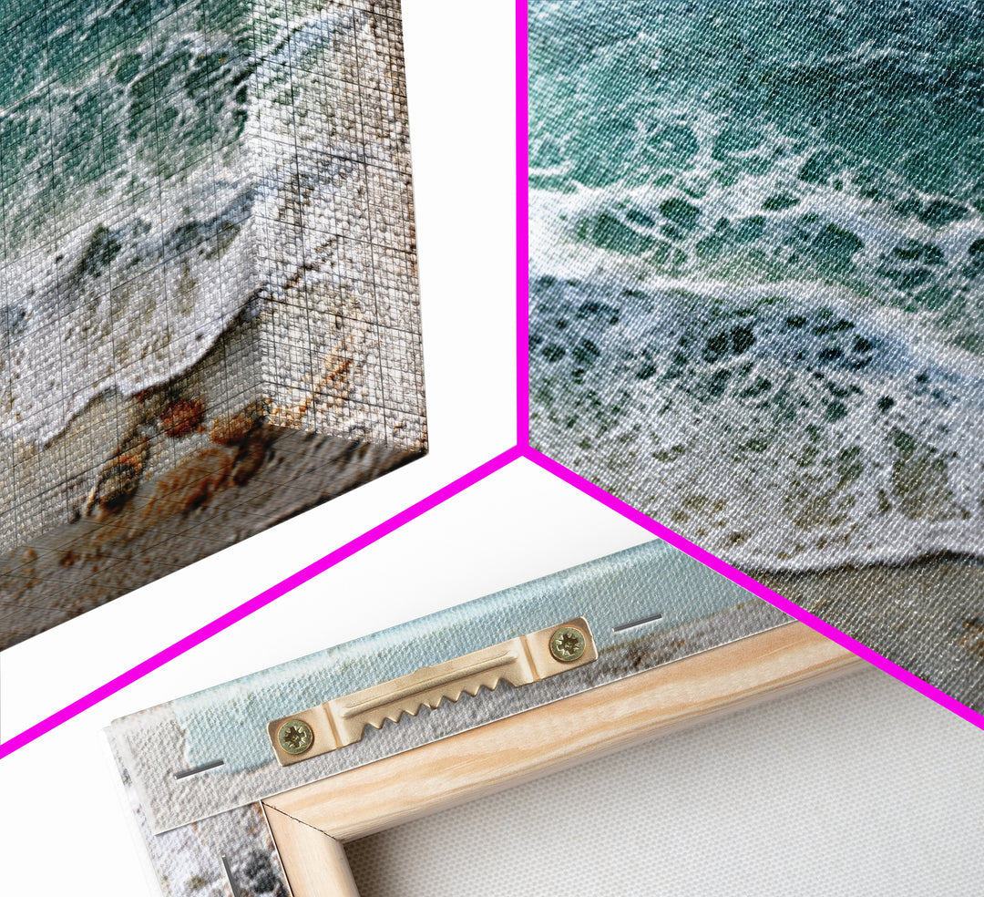 Storm Cloud over Deep Green Water Framed Canvas Print, Coastal Art, Beach Print, Coastal Decor, Coastal, Statement Artwork, COA-1x1-68