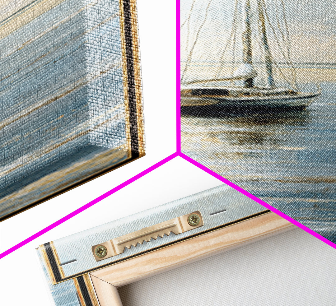 Weathered Sailboat on Calm Morning Water Canvas Print, Coastal Art, Ocean Art, Coastal Decor, Fine Art, Coastal, Art Print, COA-1x3-14